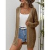 Coolmee Women's Crochet Cardigan Boho Sweater Open Front Long Sleeve Lightweight Cover Up Knit Cardigans - 4 of 4