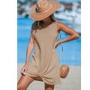 Women's Waffle Knit Hem Twist Cover-Up Mini Dress - Cupshe - 3 of 4