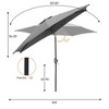Ainfox 9ft Patio Umbrella with Push Button Tilt and Crank, Outdoor Umbrella, Pool Umbrella  for Market, Terrace, Beach, Outdoor Restaurant - 3 of 3