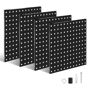 iMountek "4-Pack Metal Pegboards with 1” Spacing & 1/4” Holes, Perfect for Garage, Office, Craft Room, and Tool Storage" Black - 1 of 4