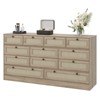 Wood Dressers for Bedroom with 12 Rattan Drawers, 61" Wide Chest of Drawers for Living Room, Wooden Closet Dressers, TV Stand Dresser for 65 Inch TV - 3 of 4