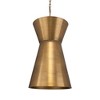 Uttermost Crocker 1-Light Pendant-Eclectic Design with Natural Wood & Antique Brass - 3 of 4