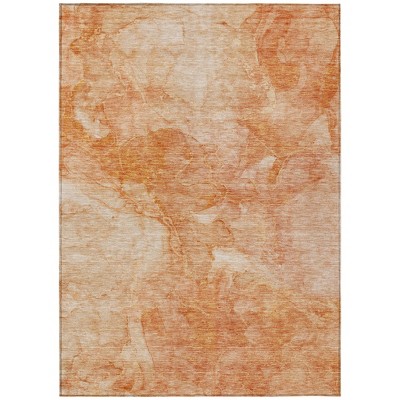 Salmon Peach And Ivory Nautical Washable Indoor Outdoor Area Rug