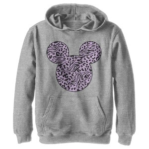 Boy's Disney Mickey Mouse Animal Print Silhouette Pull Over Hoodie - 1 of 4