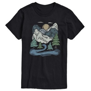 Men's - Instant Message - Outdoor Mountain Forest and River Scene Short Sleeve Graphic T-Shirt - 1 of 4