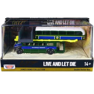 Double Decker Bus "San Monique Transport" James Bond 007 "Live and Let Die" (1973) Movie w/Display Diecast Model by Motormax - 1 of 3