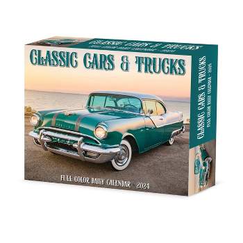 Willow Creek Press 2024 Daily Desk Calendar 5.2"x6.2" Classic Cars & Trucks