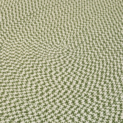Colonial Mills Milton Houndstooth Tweed Braided Rug, Moss Green 27" x 46", Oval Shape