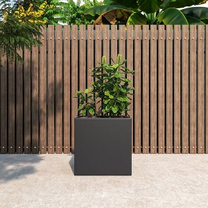 LeisureMod Fern Fiberstone Square Planter Pot for Indoor and Outdoor Use - 1 of 4
