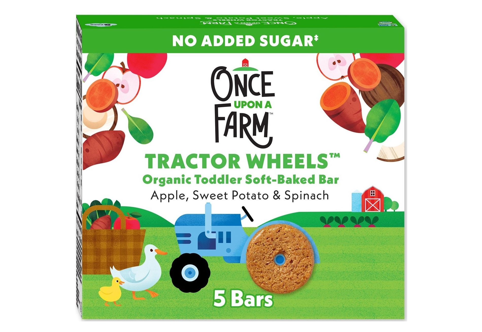 Once Upon a Farm Tractor Wheels Apple Sweet Potato & Spinach Baby Snacks - 3.35oz