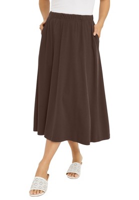 Jessica London Women's Plus Size Soft Ease Midi Skirt