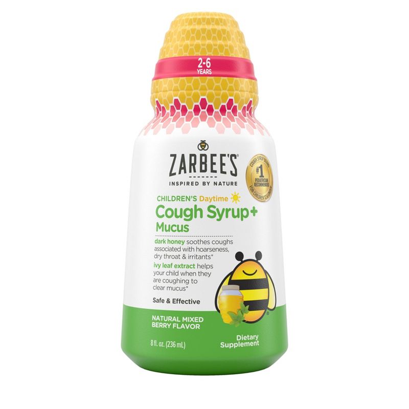 Zarbee&#39;s Naturals Kids&#39; Cough + Mucus Daytime Syrup - Mixed Berry - 8 fl oz, 1 of 13