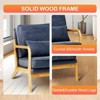 Tufted Accent Armchair with Pillow, Mid-Century Lounge Chair with Wood Frame & Cushioned Seat for Living Room, Bedroom or Office - 3 of 4