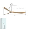 Sofucor  60'' Solid Wood Ceiling Fan Without Light with Remote Control for Outdoor/Indoor - 4 of 4
