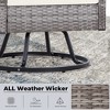 Anybear 3PC Grey Wicker Rattan Swivel Chairs with Coffee Table Outdoor Seating Set - 4 of 4