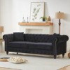 85.5" Velvet Chesterfield Sofa,Button Tufted 3-Seater Couch with Rolled Arms & 2 Cushions for Living Room or Apartment-Baofuwish - 2 of 4