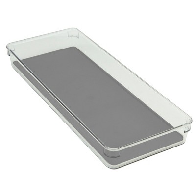 Home Basics 6" x 15" x 2" Plastic Drawer Organizer with Rubber Liner
