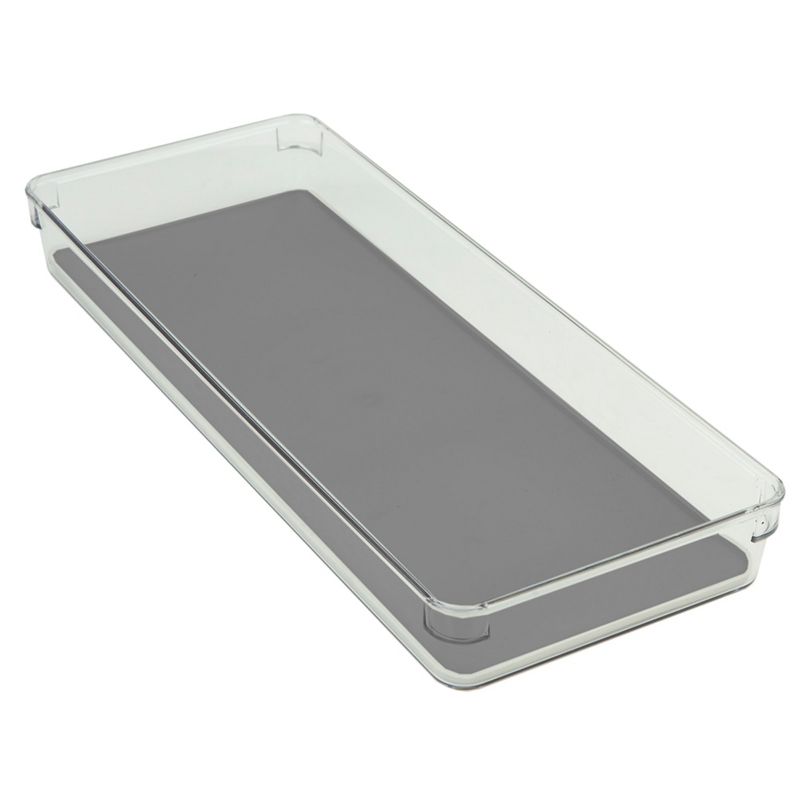 Home Basics 6" x 15" x 2" Plastic Drawer Organizer with Rubber Liner, 1 of 5