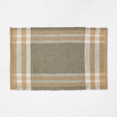 2'1"x3'2" Plaid Indoor/Outdoor Scatter Accent Rug Green - Threshold™ designed with Studio McGee