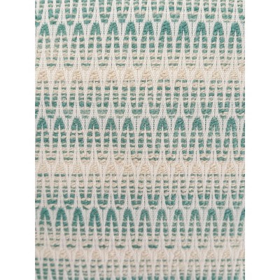 Aqua and White Woven Square Indoor Outdoor Pillow