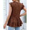 WhizMax Women's Summer Casual V-neck Peplum Sleeveless Tiered Ruffled Hem Solid Color Babydoll Tank Tops - 4 of 4