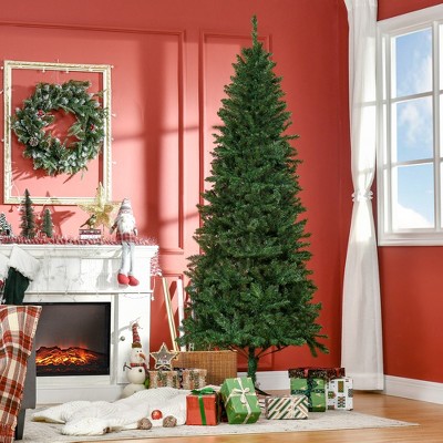 Whisen 7FT Unlit Slim Fir Artificial Christmas Tree with Realistic Branches, and 865 Tips - Green