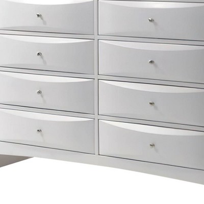 Elegant White 60'' Dresser with Dovetail Drawers and Felt Lining