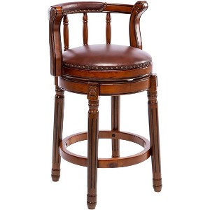 NicBex Bar Stools for Kitchen Island,Modern  Leather Counter Bar Stools with Wood Footrests,Bar Chairs for Dining Rooms,Kitchens Islands,Brown/Cream - 1 of 4