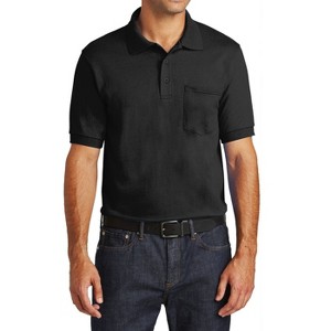 Mafoose Men's Short Sleeve Core Blend Jersey Knit Left Pocket Polo T-Shirt - 1 of 4