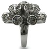 Slickblue Ruthenium Finish Brass Ring with Jet Crystal Stones for Women, Bold and Sophisticated Style, Size 5-9 - 3 of 4