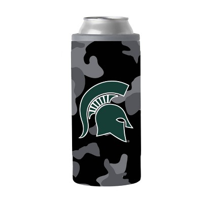 NCAA Michigan State Spartans 12oz Black Camo Slim Can Cooler