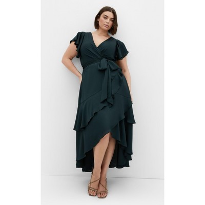 Women's Plus Size Flirty Jen Maxi Dress - green | CITY CHIC