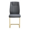 SEVOBAL Dining Chairs Set of 4 Modern PU Leather Upholstered Chairs with Gold Metal Legs, Gray, 16"*19"*38" - 4 of 4