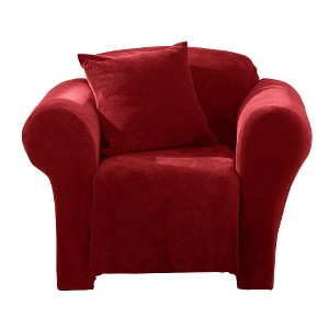 Garnet Stretch Pique Chair Slip - Sure Fit, Red