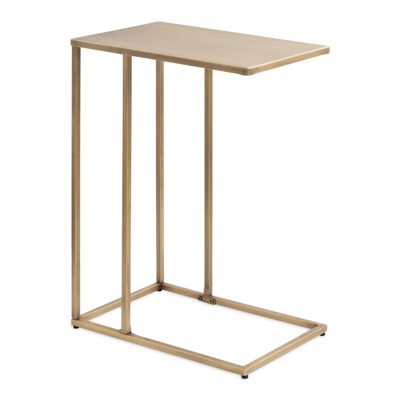 Kate and Laurel Lockhardt Rectangle Metal C Table, 19x13x27, Gold, 1 of 10