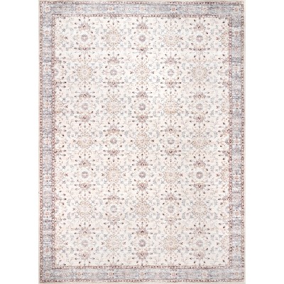 8'x10' Rectangle Loomed Medallion Area Rug Beige - nuLOOM