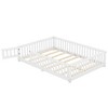NicBex Twin/Full Size Toddler Floor Bed,Floor Bed Frame with Safety Guardrails and Door,Montessori Floor Bed Frame for Kids,Wood Slats Support - 2 of 4