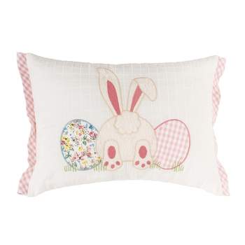 C&F Home 18" x 13" Happy Bunny Eggs Embroidered Throw Pillow