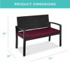 Best Choice Products 2-Person Outdoor Wicker Bench Garden Patio Porch Furniture w/ 700lb Capacity, Cushion - 2 of 4