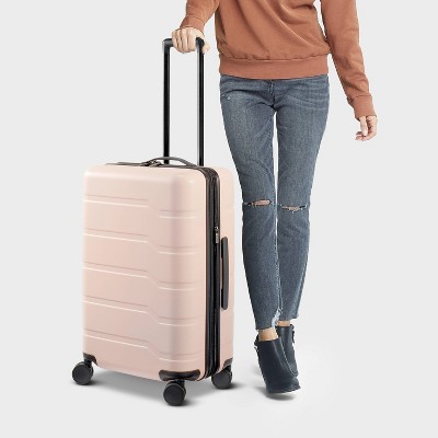 Hardside Medium Checked Suitcase Pink - Open Story™