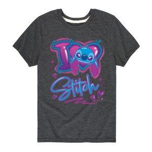 Boys' - Lilo and Stitch - I Love Stitch Short Sleeve Graphic T-Shirt - 1 of 3