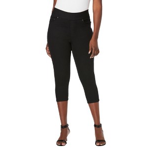 Jessica London Women's Plus Size Comfort Waist Stretch Denim Capris - 1 of 4