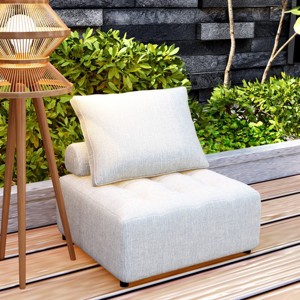 Coolbibila-Upholstered Aluminum Outdoor Chair, Patio Chair At Lowes With Support Cushion And Back Cushion Removable, Waterproof Sofa - 1 of 4