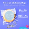 Big Dot of Happiness Dusty Blue Simple Script Thank You Stickers and Clear Cookie Bags, Cellophane Treat Bags 4.25x7 Inches - 25 Count - 4 of 4