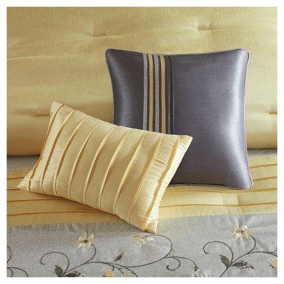 King Gray and Yellow Reversible 7-Piece Bedspread Set