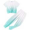 Arshiner Girls Clothing Sets Tie Dye Twist Front Tops & Sweatpants Outfits Sportwear Sweatsuits Tracksuits 4-13 Year - 4 of 4