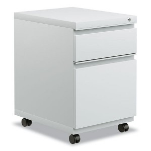 Alera File Pedestal with Full-Length Pull, Left or Right, 2-Drawers: Box/File, Legal/Letter, Light Gray, 14.96" x 19.29" x 21.65" - 1 of 4