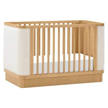 Babyletto Bondi Boucle 4-in-1 Convertible Crib with Toddler Bed Kit - Honey/Ivory Boucle