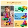 PICASSO-TILES Cars Magnetic Tiles for Kids, Bricks Compatible, Construction STEM Building Blocks Educational Toy, 2PCS - 4 of 4