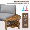 12-Seater Outdoor Acacia Wood Round Sectional Sofa Set with Coffee Table - 4 of 4